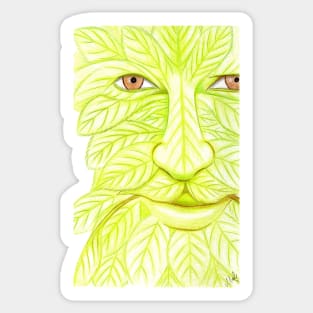 Man of the Forest, Green Man- Pink Sticker